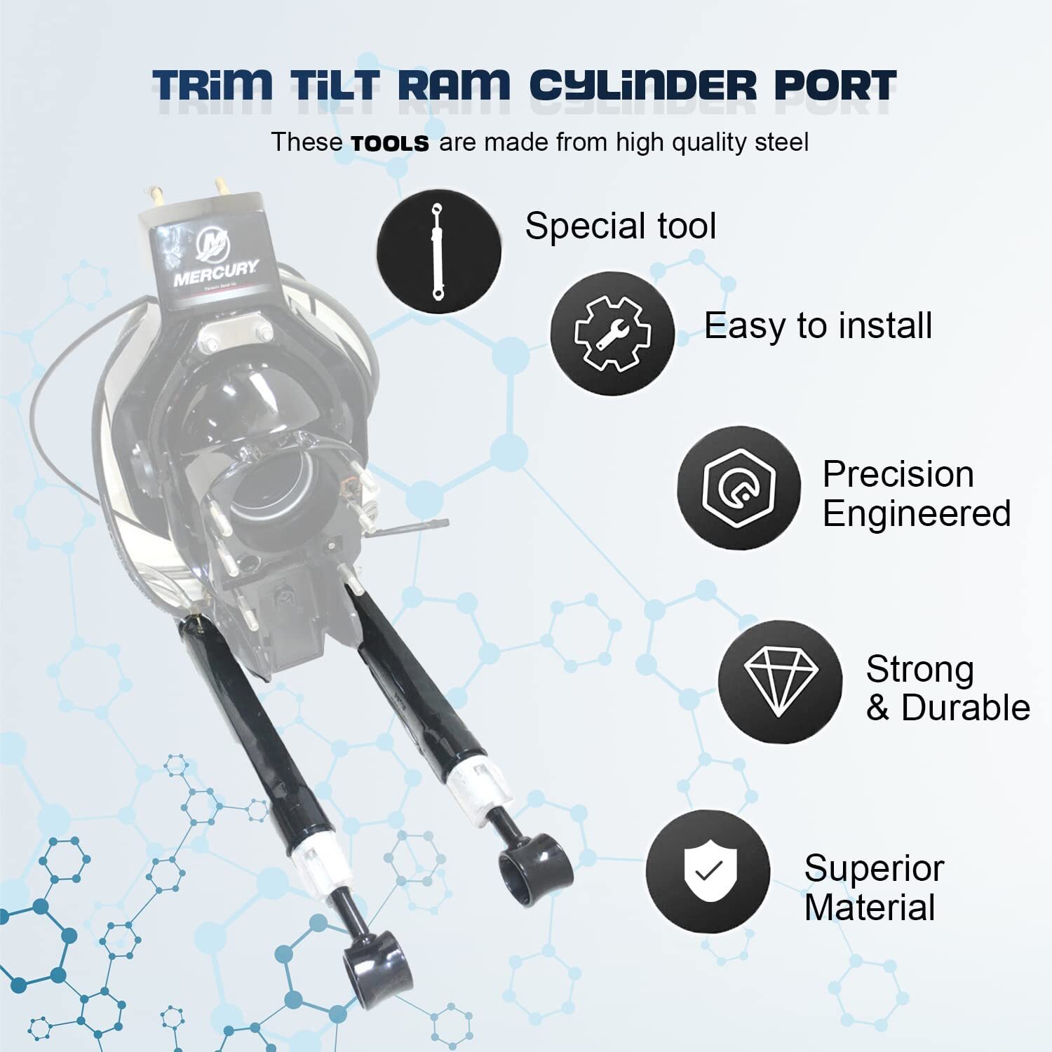 For MerCruiser Mercury Bravo Power Trim Tilt Ram Cylinder Port & Starboard 2PCS