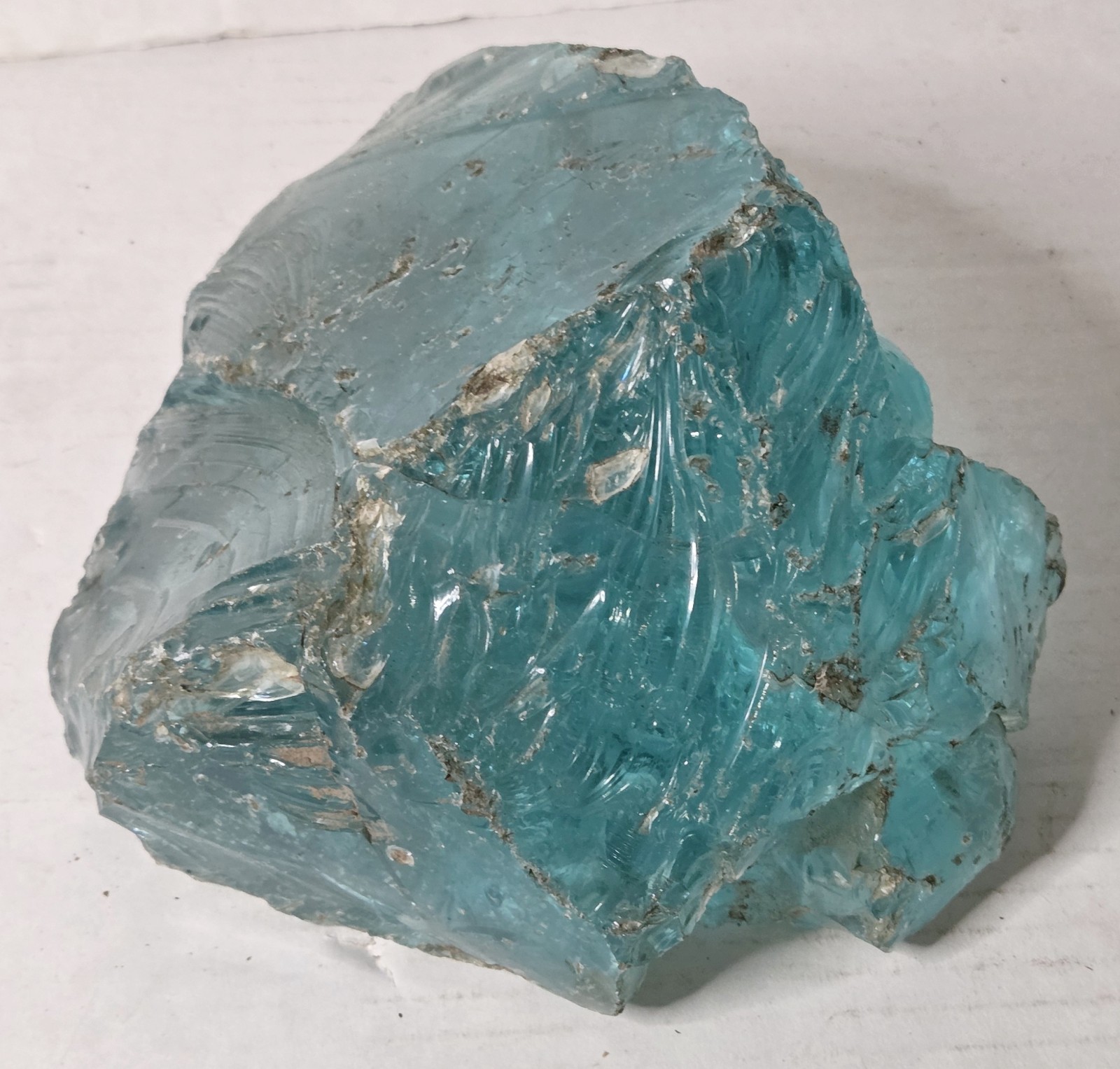 Large Aqua Slag Glass Chunk Cullet Decorative Art Glass Rock 10lb Aquarium Decor