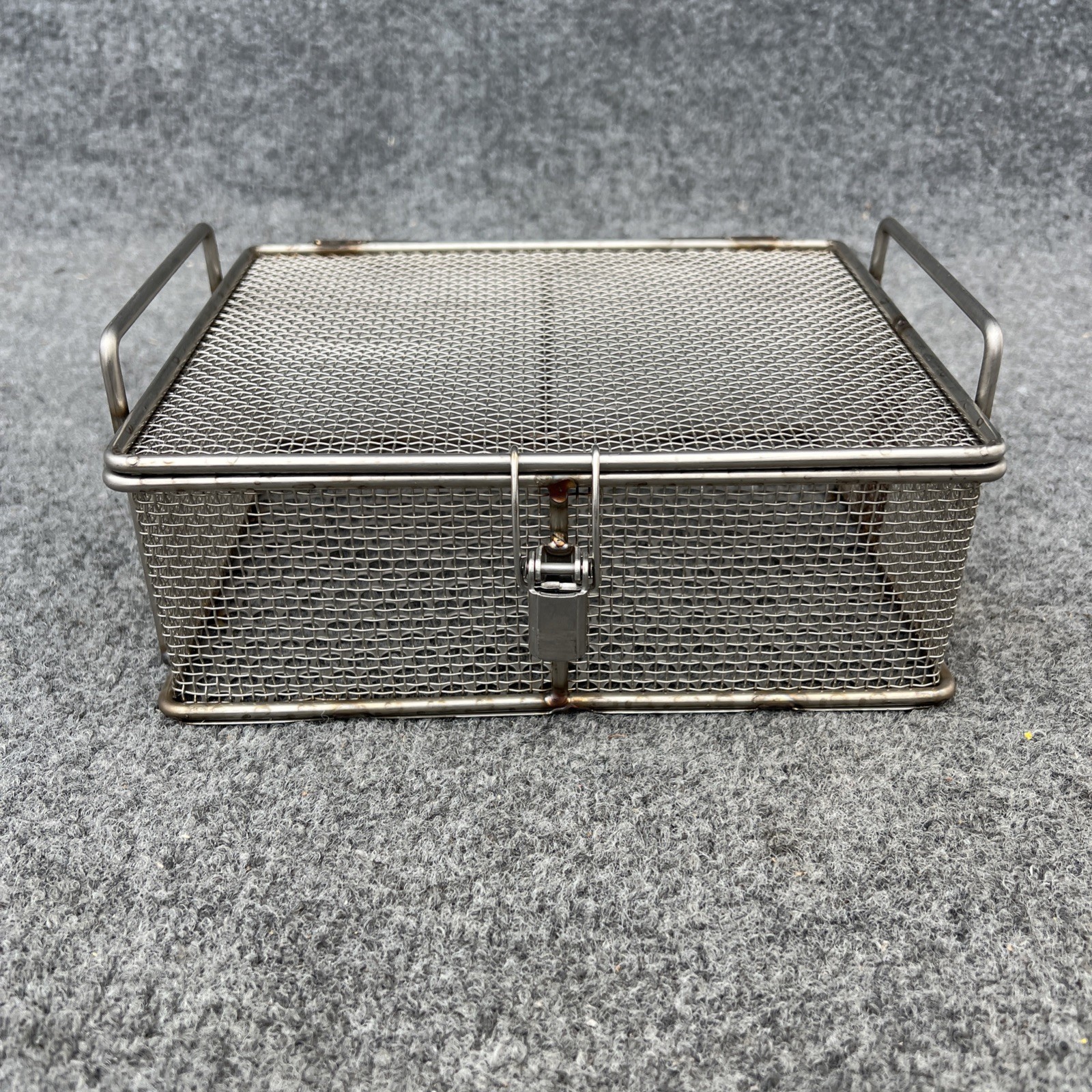 Stainless Steel Mesh Rectangular Washing Basket, 9” L x 7” W x 3.25” H New Other