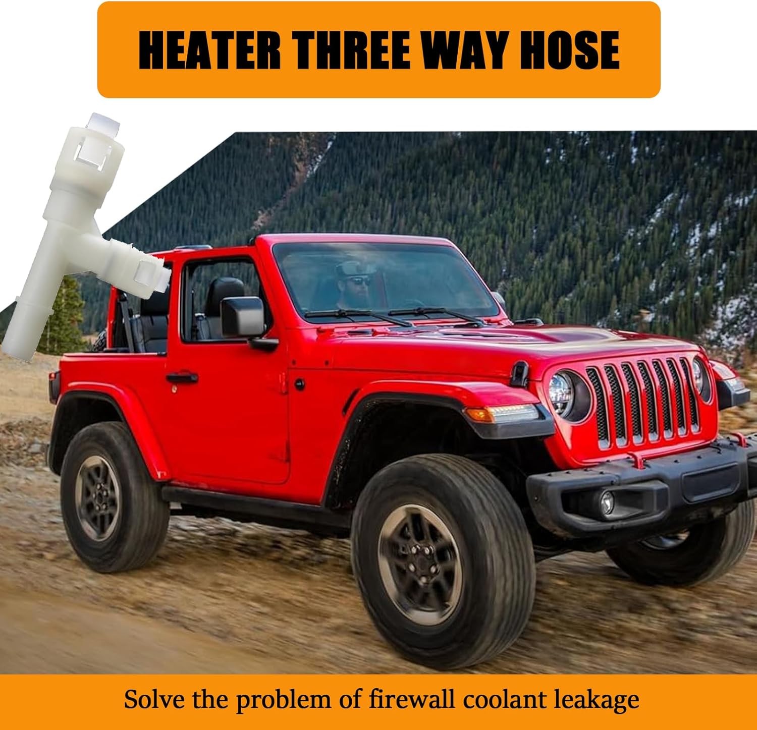 2 PCS Car Heater Hose Connector, Three-Way Design, Compatible with Models (Black