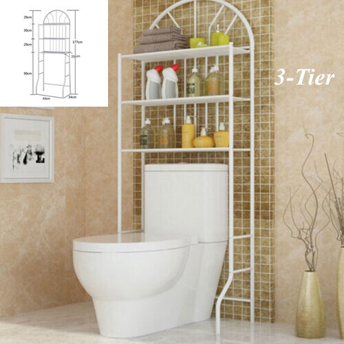 Over The Toilet Storage Rack Shelves Bathroom Organizer Shelf Space Saver 3 Tier
