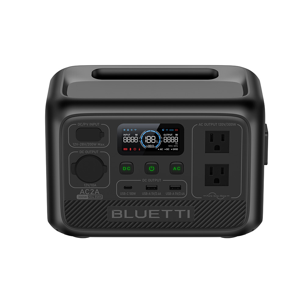 BLUETTI AC2A 300W 204Wh Portable Power Station Solar Generator for Outdoors