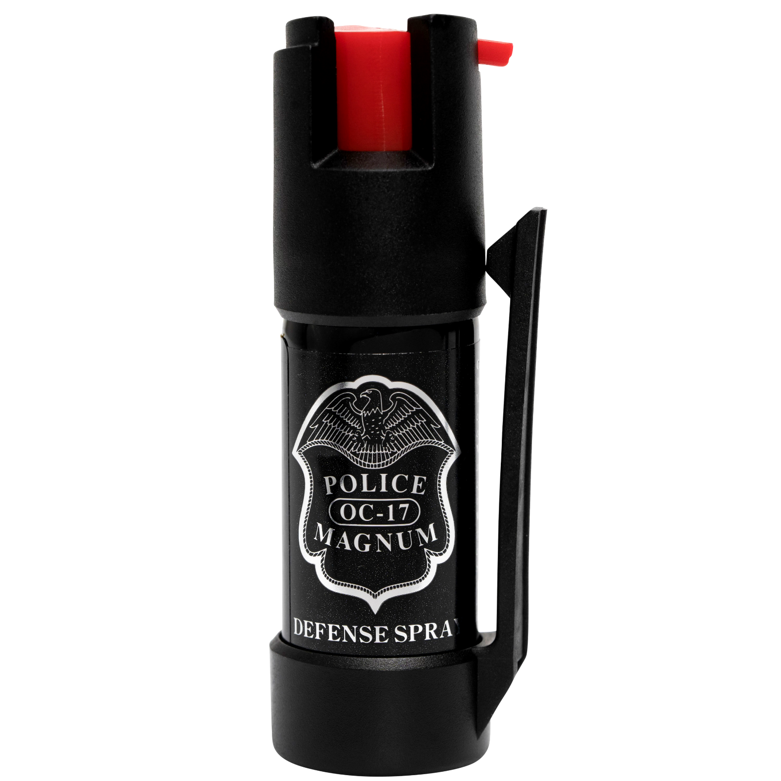 POLICE MAGNUM Pepper Spray 4 oz Ounce Safety Flip Top Belt Clip FREE 1/2oz Spray