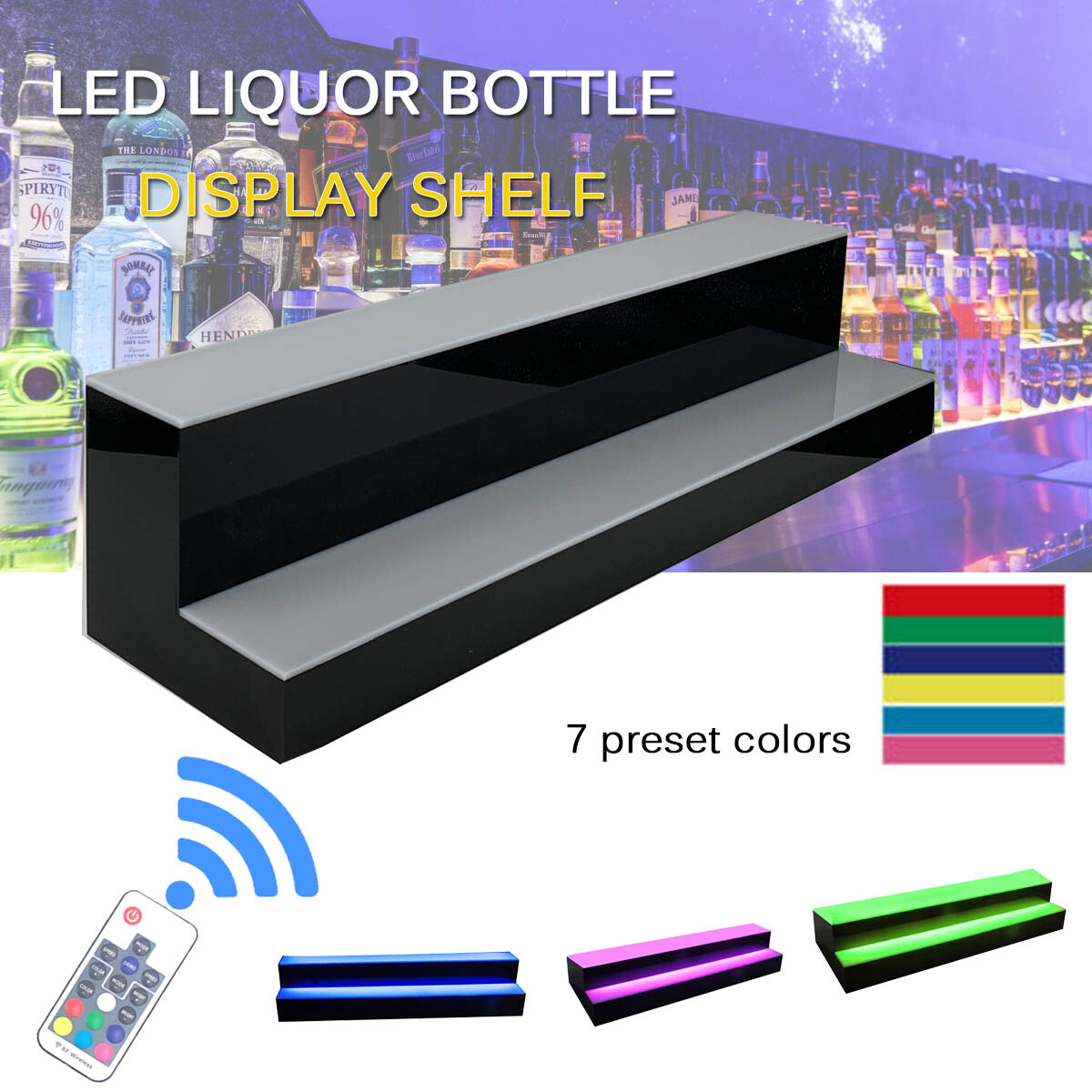 Liquor Bottle Stand LED Lighted Illuminated Liquor Bottle Bar Display Stand 110V