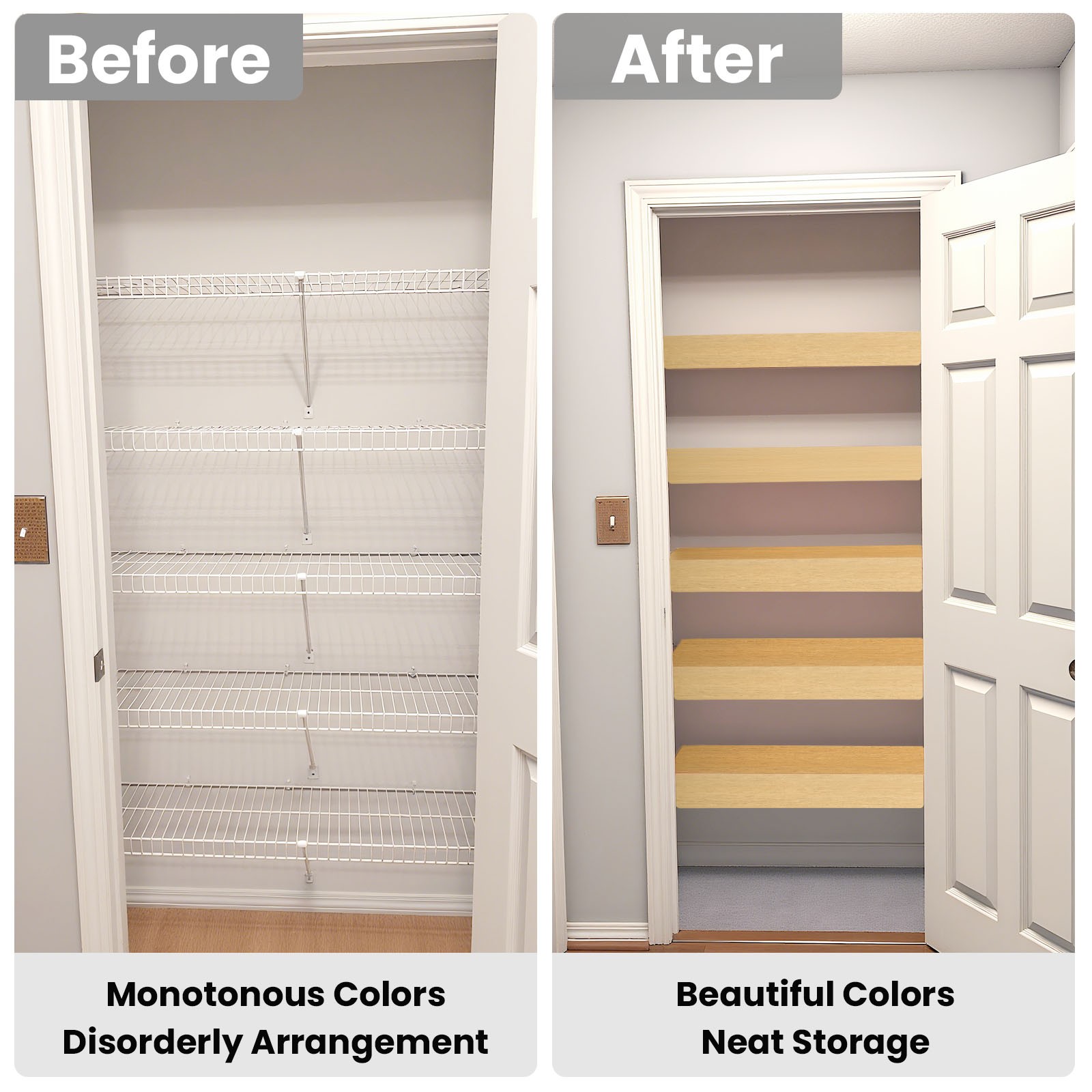 5 Pcs Foamed PVC Wire Rack Cover for Removable Closet, Pantry Shelves, Cloakroom