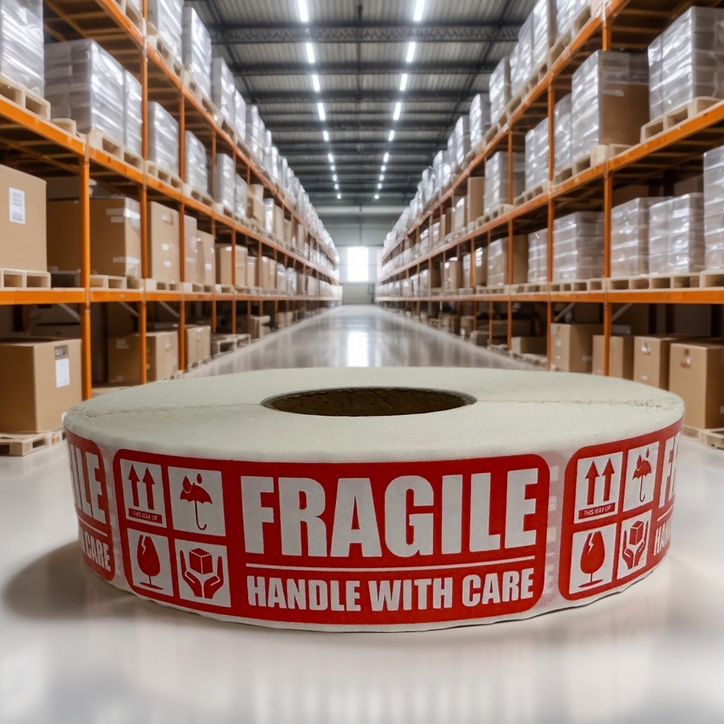 1 Roll 1000 "FRAGILE" Handle With Care Stickers Label Easy Peel To Apply 1 x 3in
