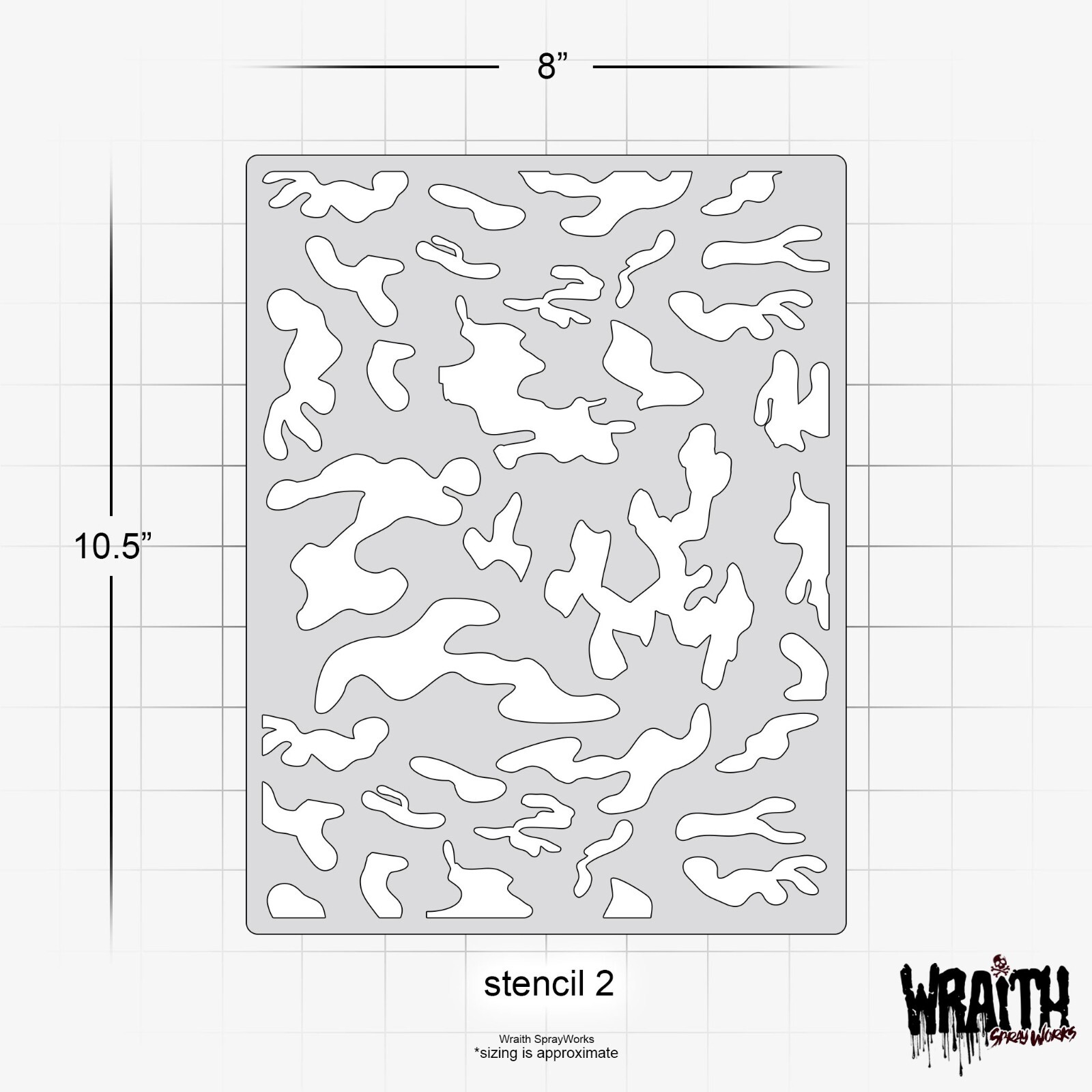 Forest Camo Set #1 - Reusable Airbrush Stencil Template