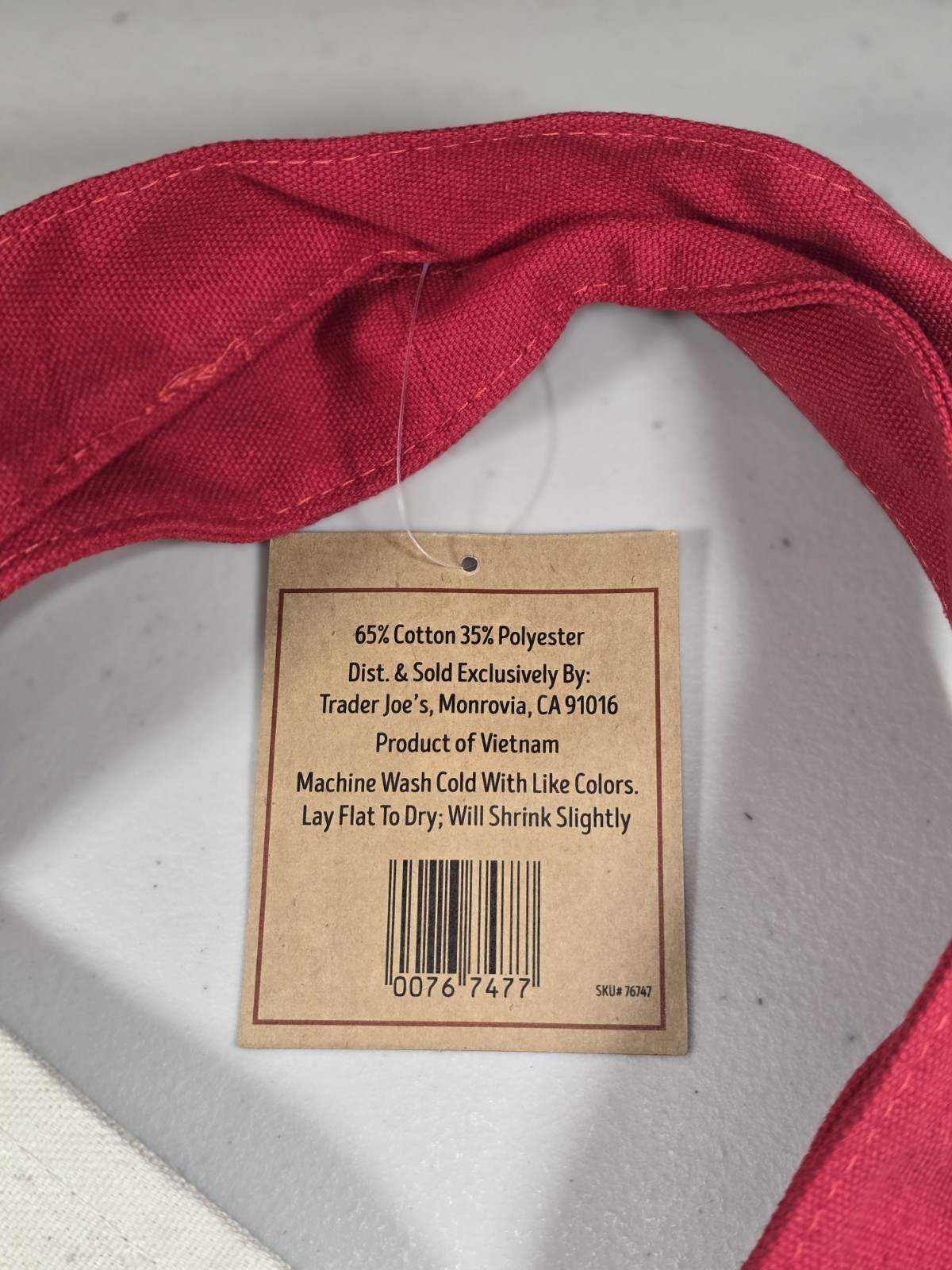 Trader Joe’s Mini Canvas Tote Bag RED • Grocery Shopper Bag • New With Tags