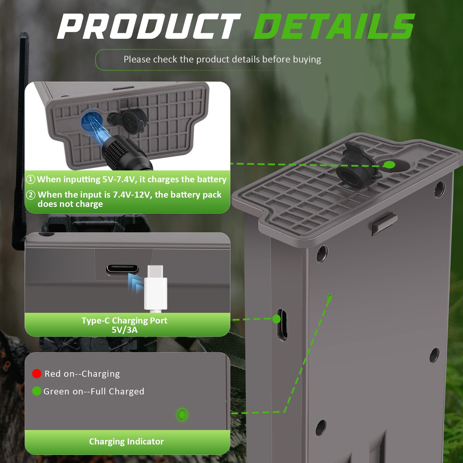 FOR TACTACAM Reveal Lipo Lithium Battery Pack for Reveal X Gen 3.0, 2.0