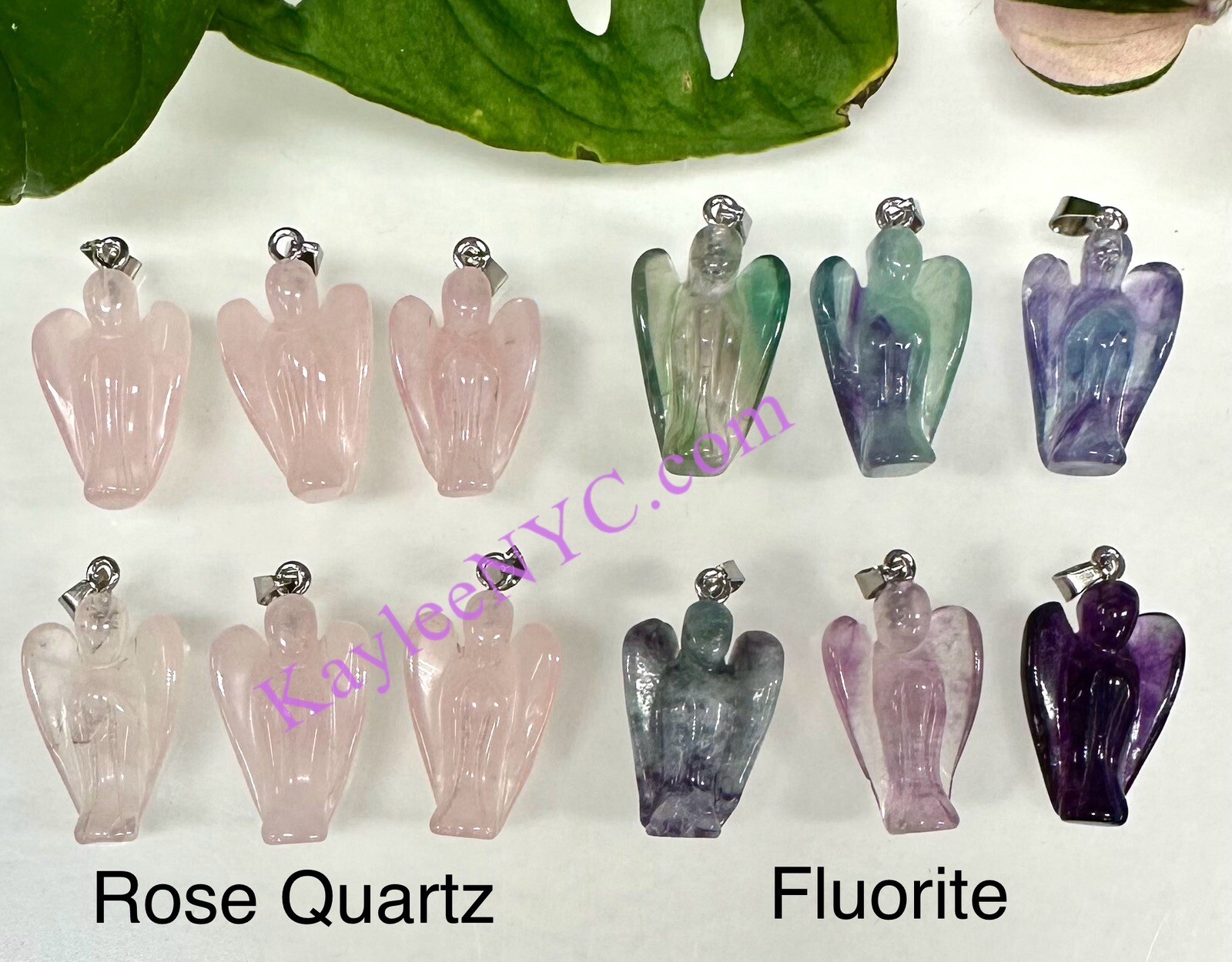 Wholesale Lot 12 Pcs Natural Crystal Angel Pendant Healing Energy
