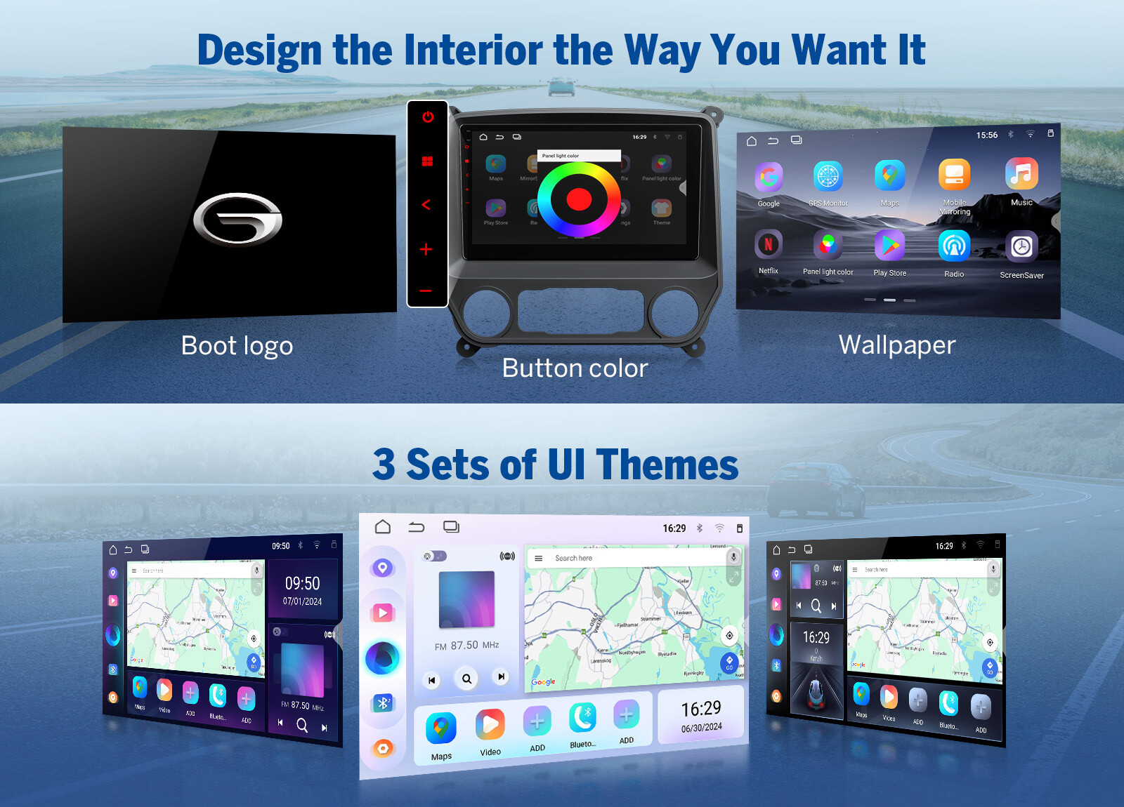 Android 13 10.1" Car Stereo GPS CarPlay For Chevy Silverado GMC Sierra 2014-2018