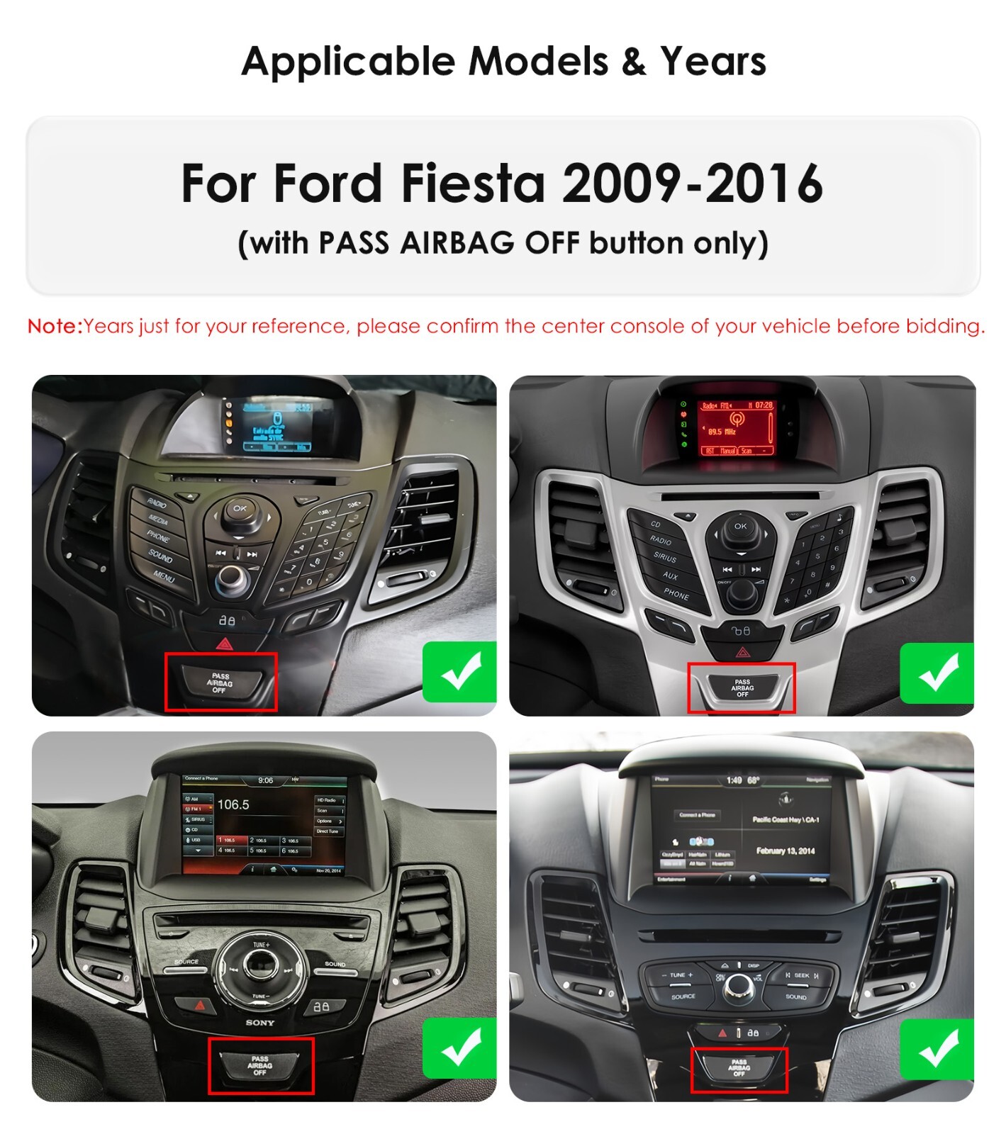 For 2009-2016 Ford Fiesta 9.7" Screen Stereo Radio Android 14 GPS Navi Carplay E