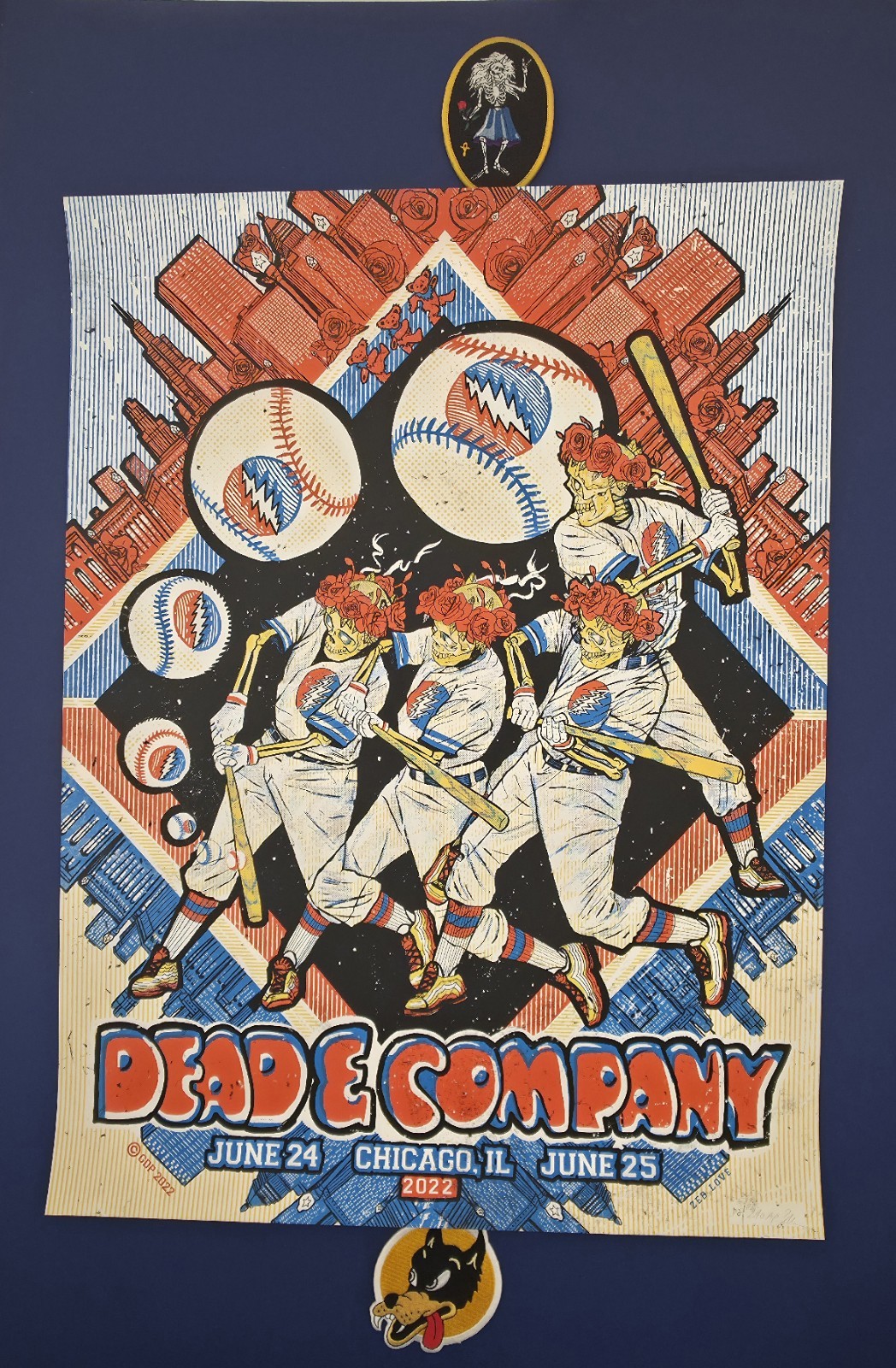 Dead & Company 6/24 & 6/25 2022 Wrigley Field, Chicago IL  Show Poster