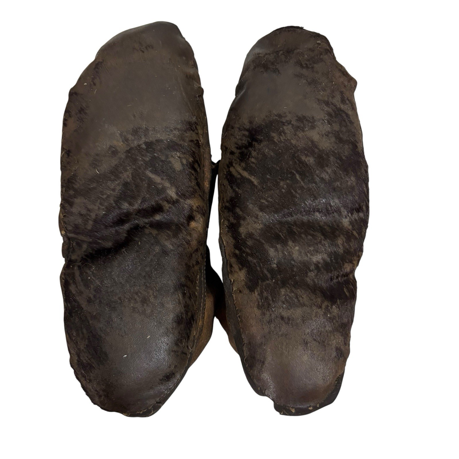 Old Antique Plains Native American Indian Beaded Moccasins Decorated Hide Shoes