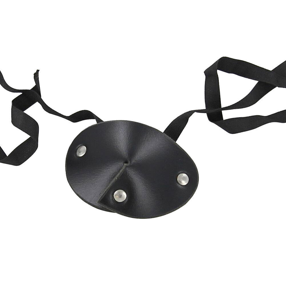 Handmade Leather Pirate Eye Patch, Dark as Night, Ribbon Ties, 100% Genuine