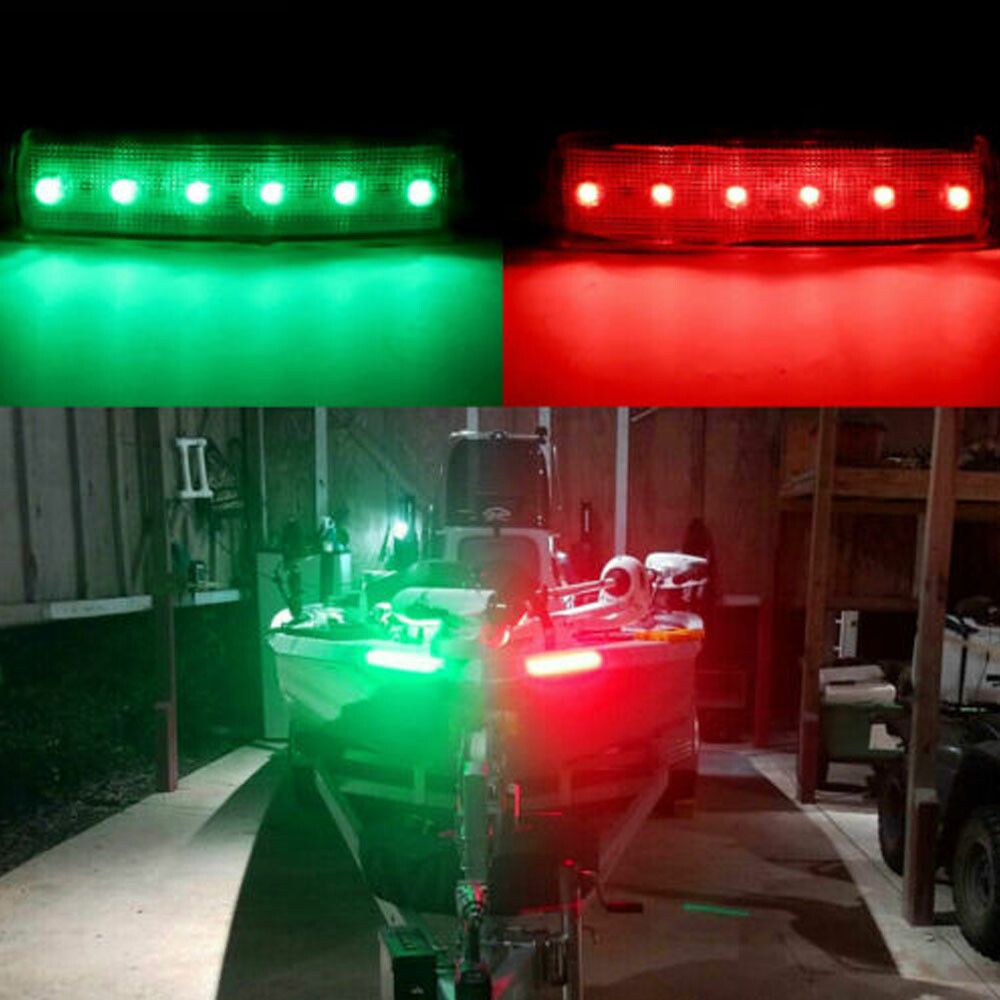 4pcs 12V Boat Navigation LED Lights Stern Lights Boats Starboard Light Green Red
