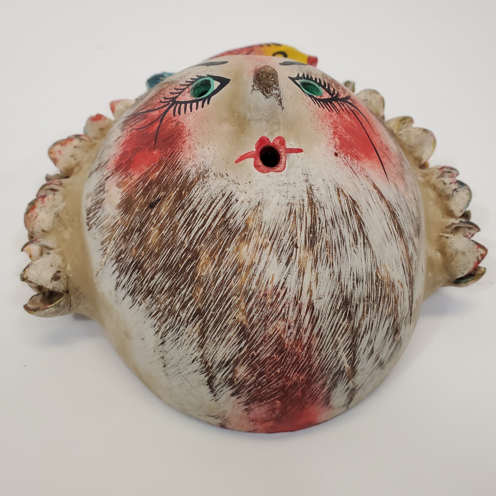 Vintage Lot of 3 Mexican Coconut Shell Folk Art Masks Guerrero Wall Decor