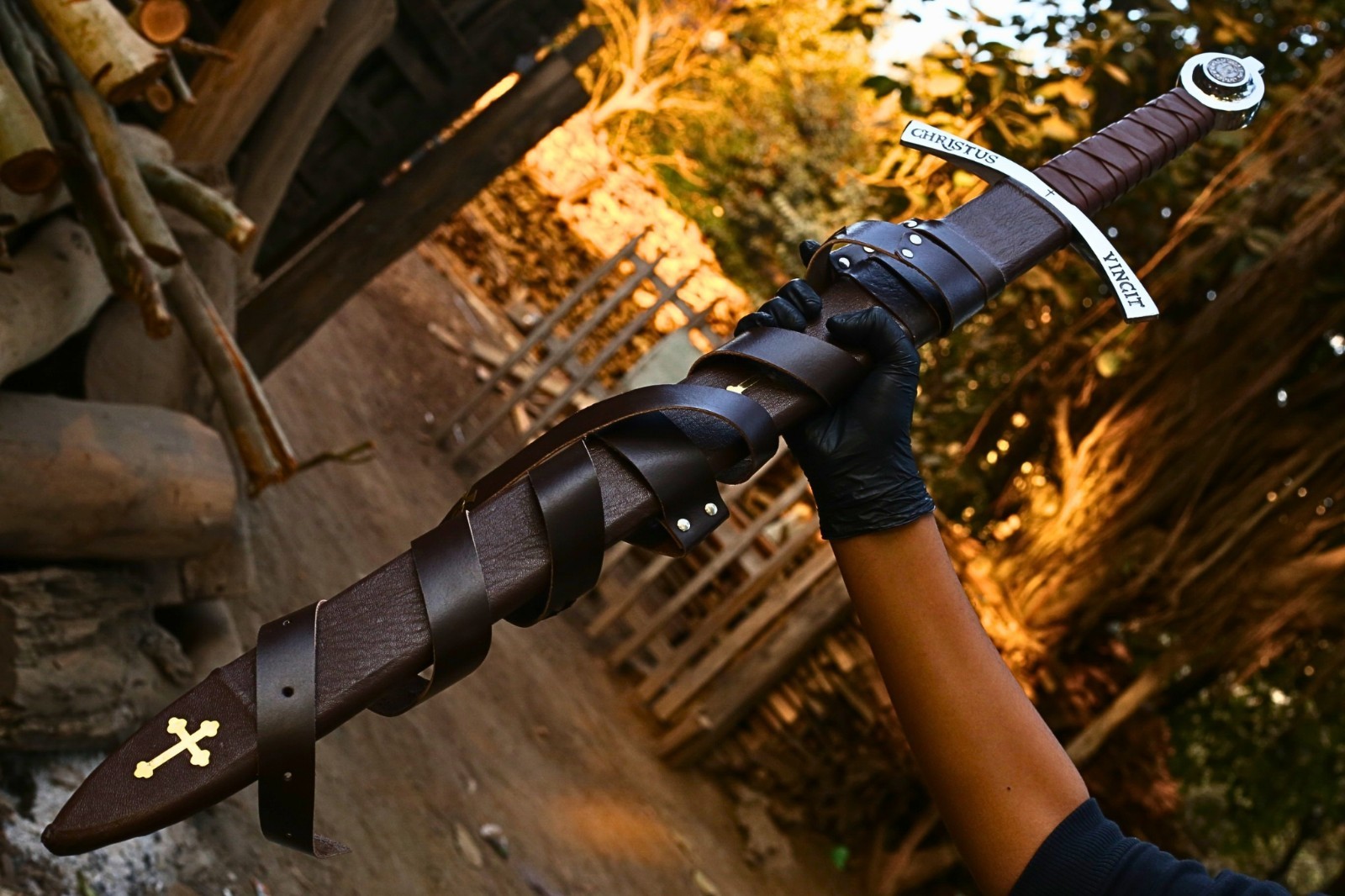 38" Knights Templar Sword Medieval Crusader Replica w/ Scabbard