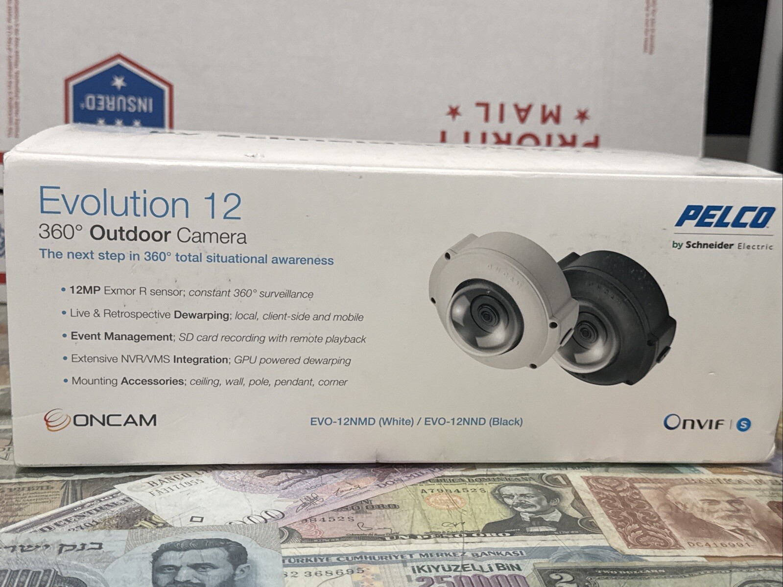 Pelco EVO-12NMD 12 Megapixel Outdoor 360-Degree Surface Mount Network Camera