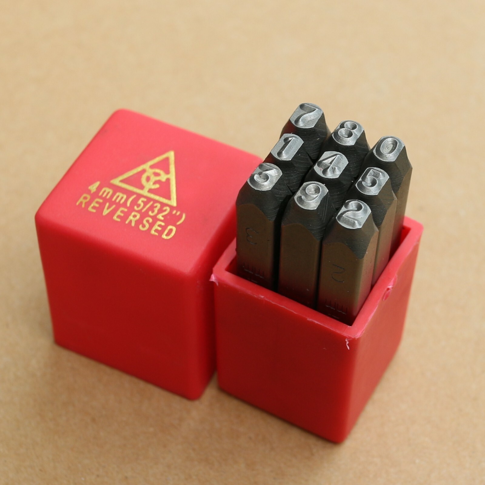 Reversed 9 Pcs Steel Number Stamps Punch Die Set Select Size