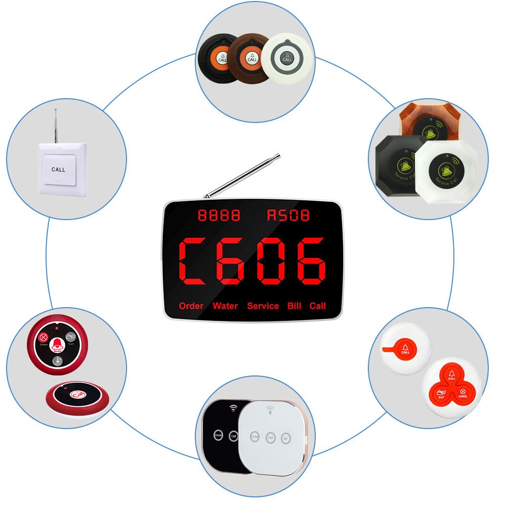 CATEL Restaurant Wireless Waiter Call System Table Call Button Pager