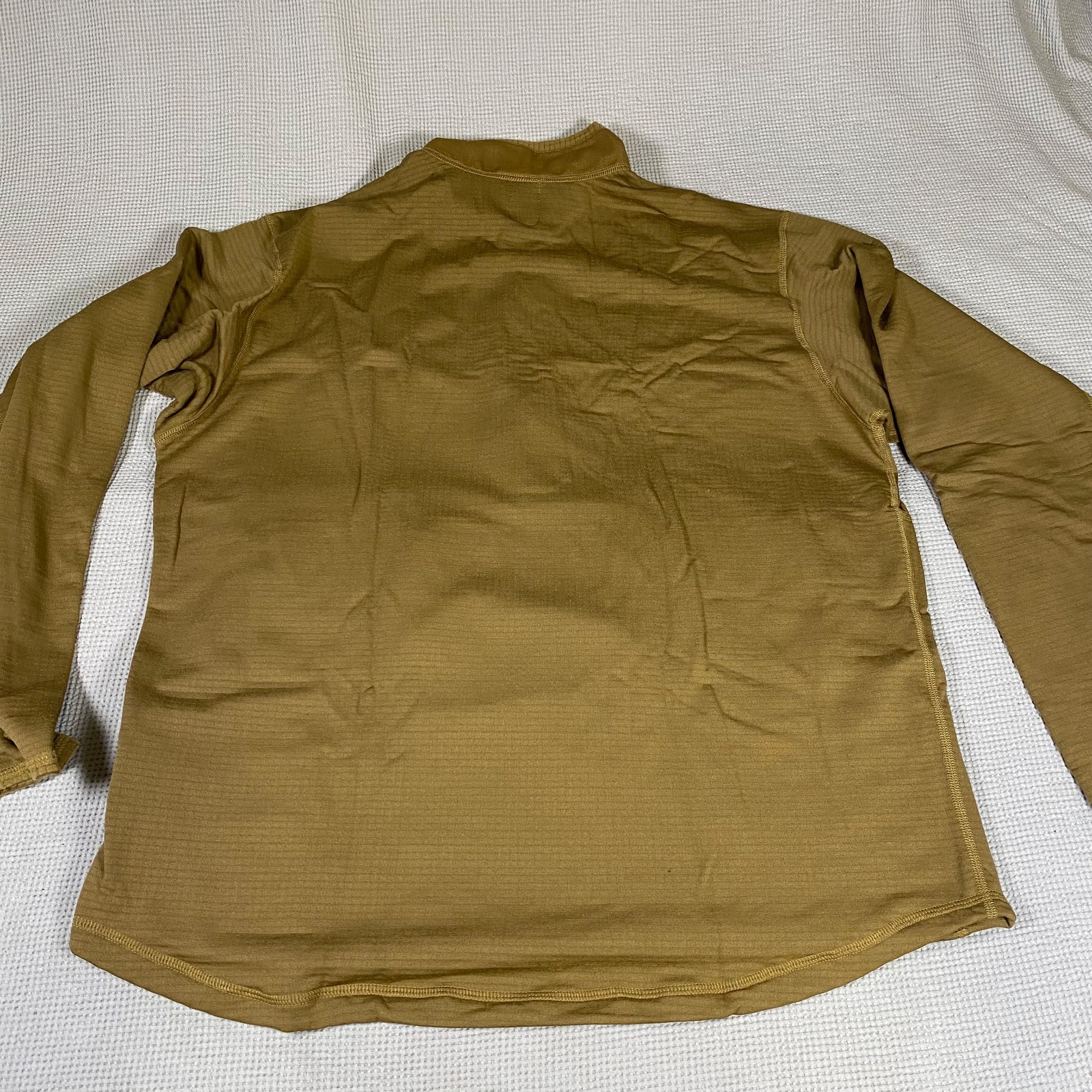 New USMC Polartec FROG Grid Fleece Waffle L2 1/2 Zip Pullover Coyote Brown LARGE
