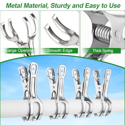 Upgrade 24Pcs Garden Clips 3/4" Stainless Steel Greenhouse Clamps