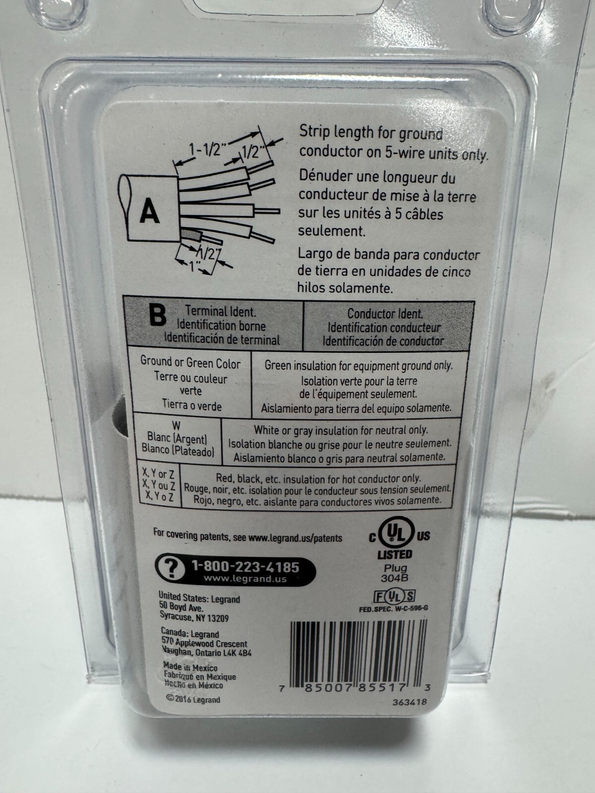 LeGrand Turnlok Locking Plug Industrial Grade L1430PCCV3 30 Amp 125/250V