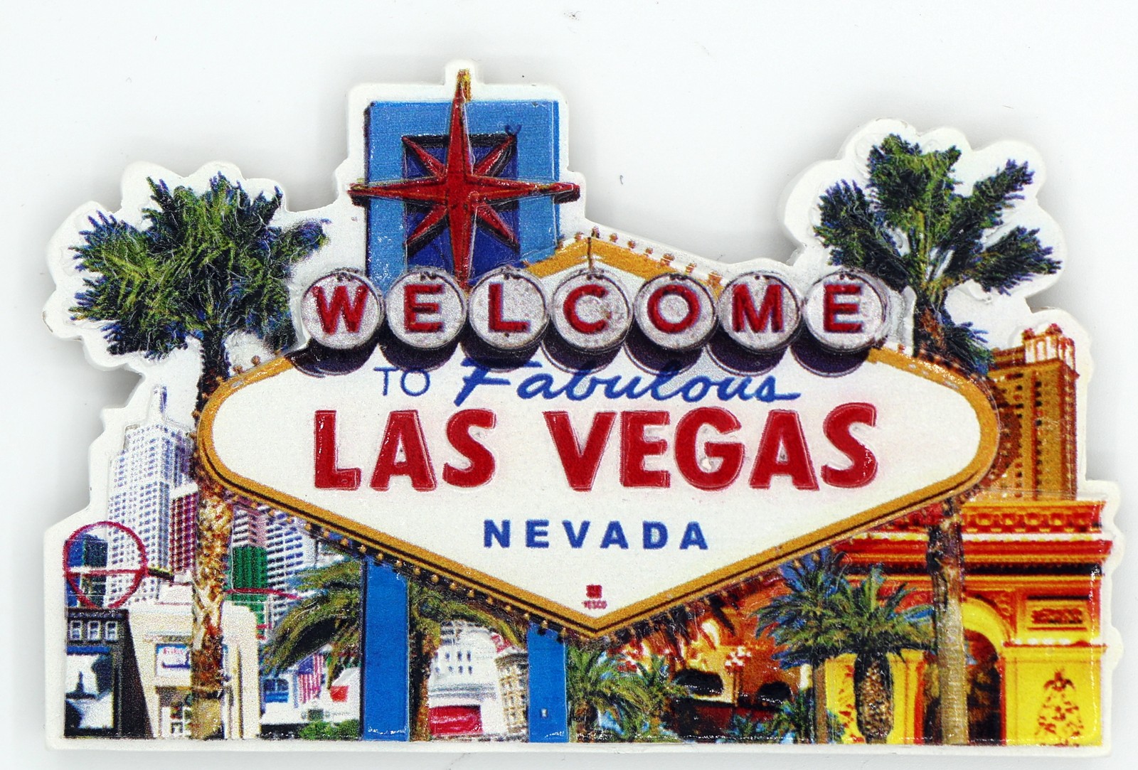 Las Vegas Nevada Welcome Sign Poly Photo Magnet 3.5" x 2.25" x 0.125"