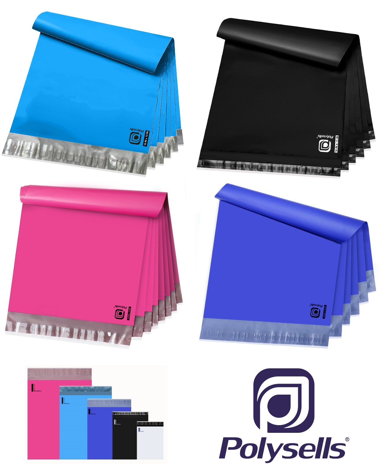 6x9 9x12 10x13 12x15.5 14.5x19 19x24 24x24 Poly Mailers Self Seal Shipping Bags