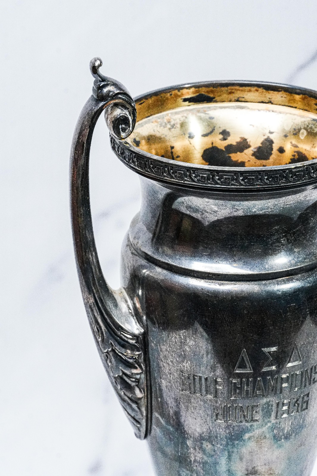 Classic Pair of Large Silverplate Antique Trophy Cup Trophies Home Decor Prop