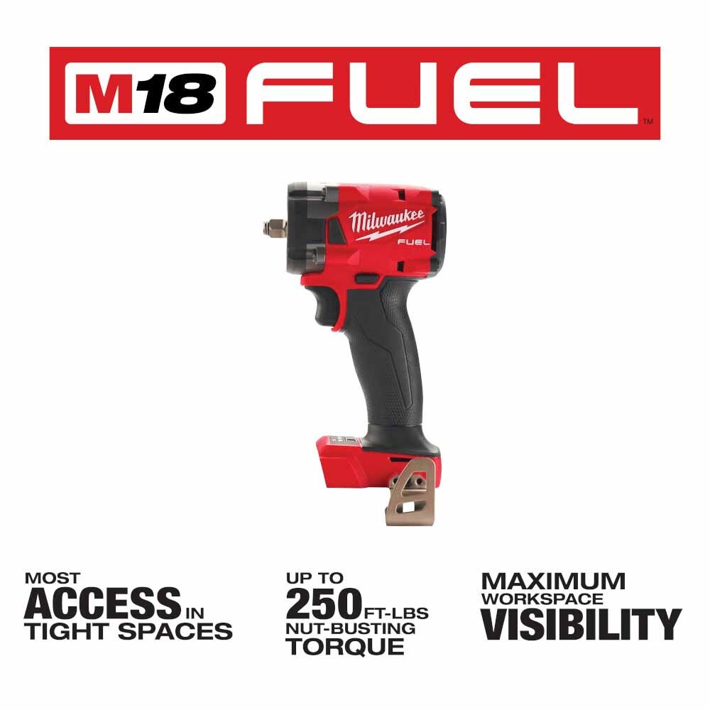Milwaukee 2854-20 M18 FUEL 3/8" Compact Impact Wrench, Certified Refurbished