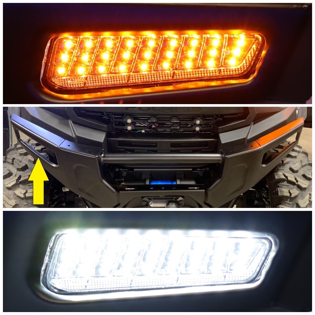 No Hole Drill Turn Signal Kit 25 Polaris Ranger XP1000 Street Legal Plug & Play