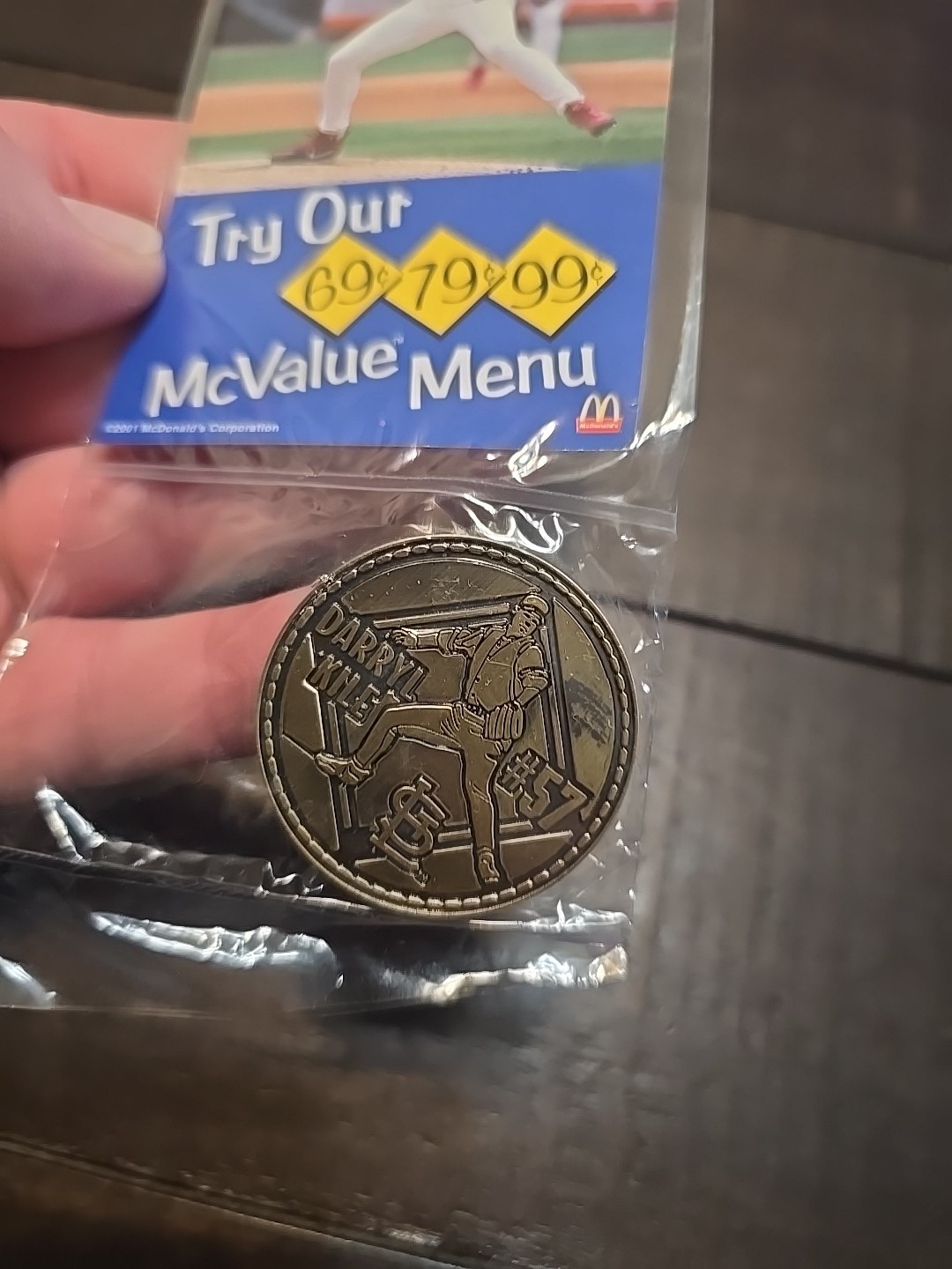 NEW! Darryl Kile, St Louis Cardinals McDonalds Coin, Token And Baseball Card