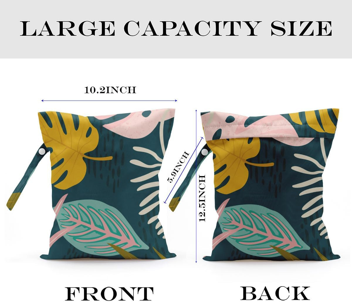 Wet Bag, Wet Dry Bag, Wet Bag for Swimsuit, Travel, Beach, Pool, Diapers, Dirty