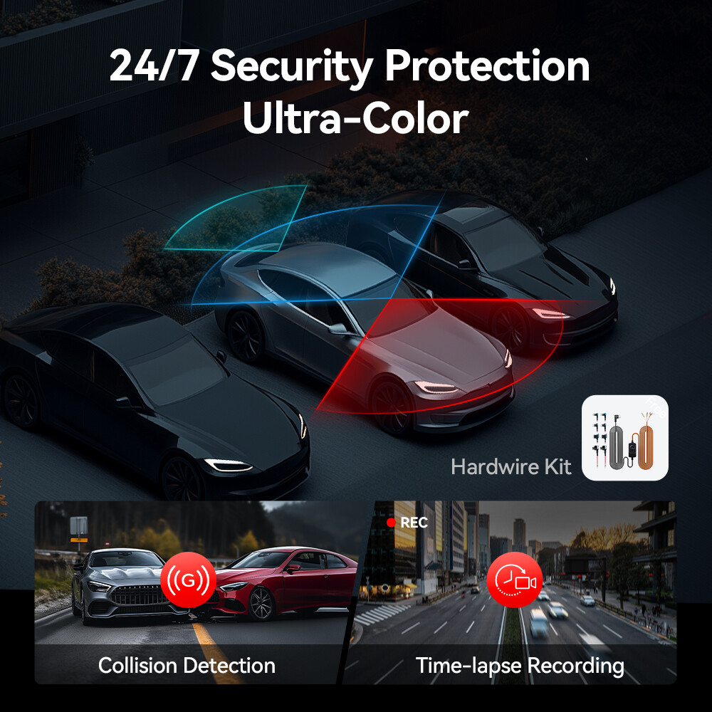 REDTIGER F17Elite 3 Channel 4K+2.5K+1080P Front Rear Inside 128GB Car Dash Cam