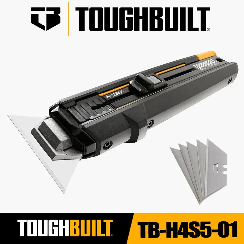 ToughBuilt  Retractable  Scraper Utility Knife + 5 Blades TB-H4S5-01