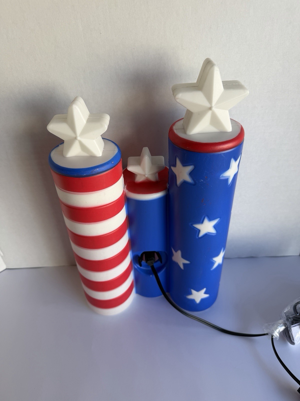 Patriotic 4th Of July Fireworks Cluster Blow Mold 13 1/4” Tall New