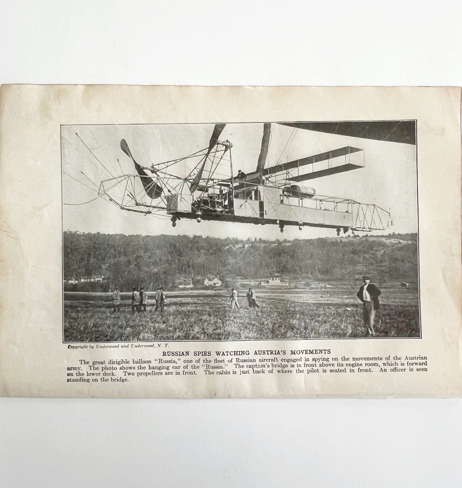 1914 Zeppelin Russia Spy Austrian Army Dirigible WW1 Print Antique Military War