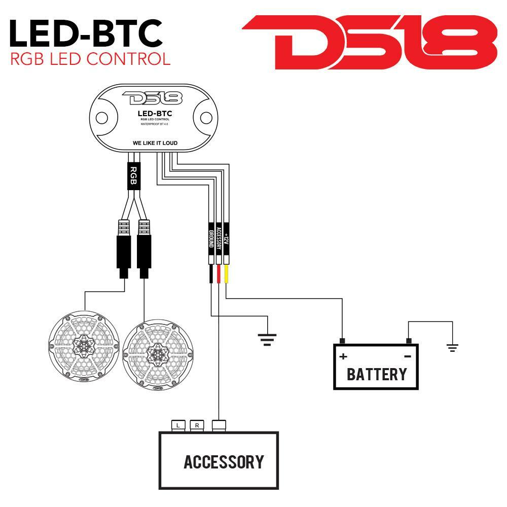 DS18 LED-BTC RGB Bluetooth 4.0 Controller Light iOS Android iPhone IP65 Control