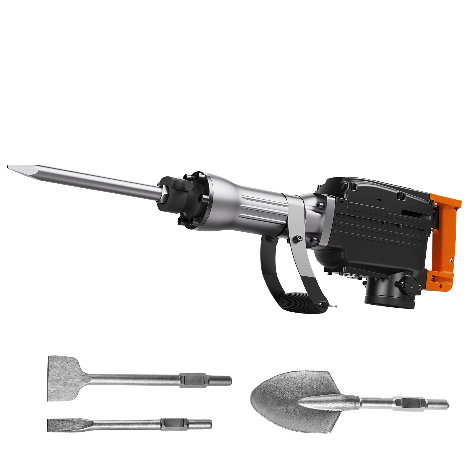 Demolition Jack Hammer Concrete Breaker 2200W Electric Hammer 4 Chisel Bits