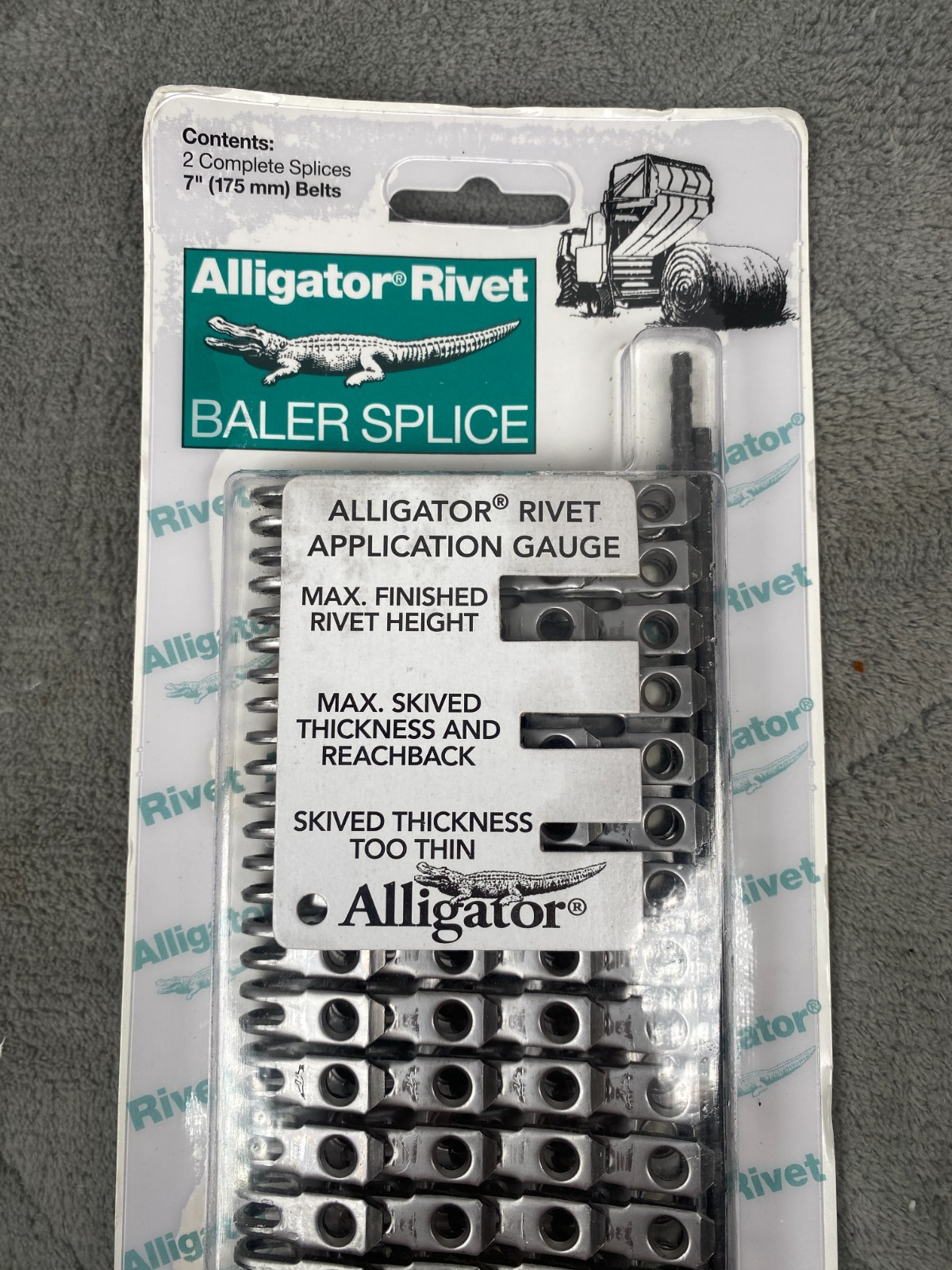 Round Hay Baler Belt repair rivet 7" lace Splice Flexco Alligator ARJ7/175