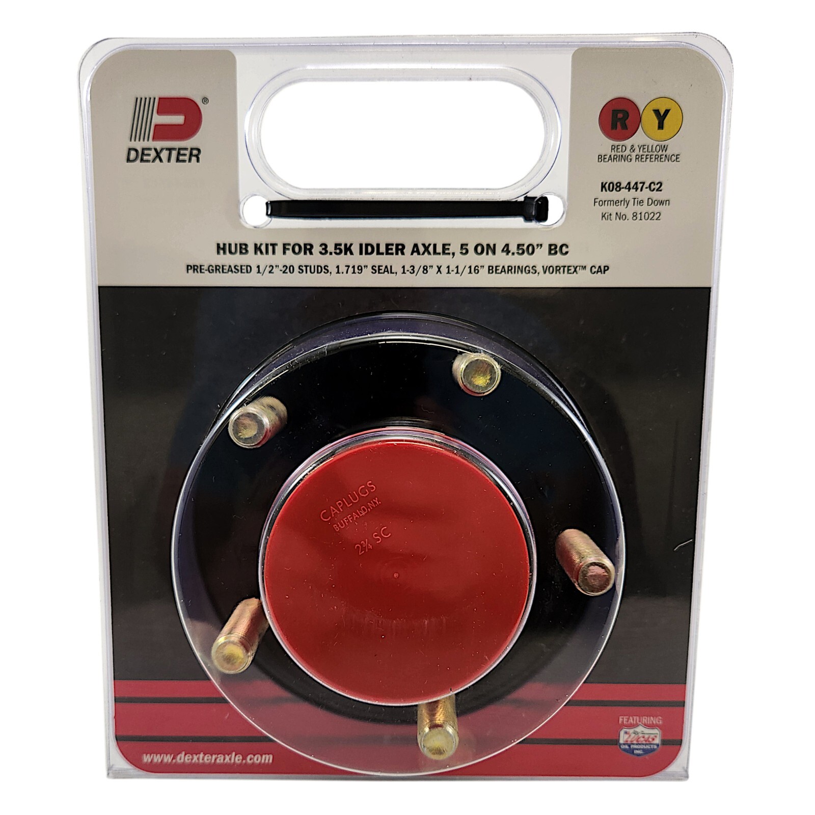 Dexter 81022 Vortex Wheel Hub Kit 5 on 4-1/2 in. bolt pattern Tie Down 81022