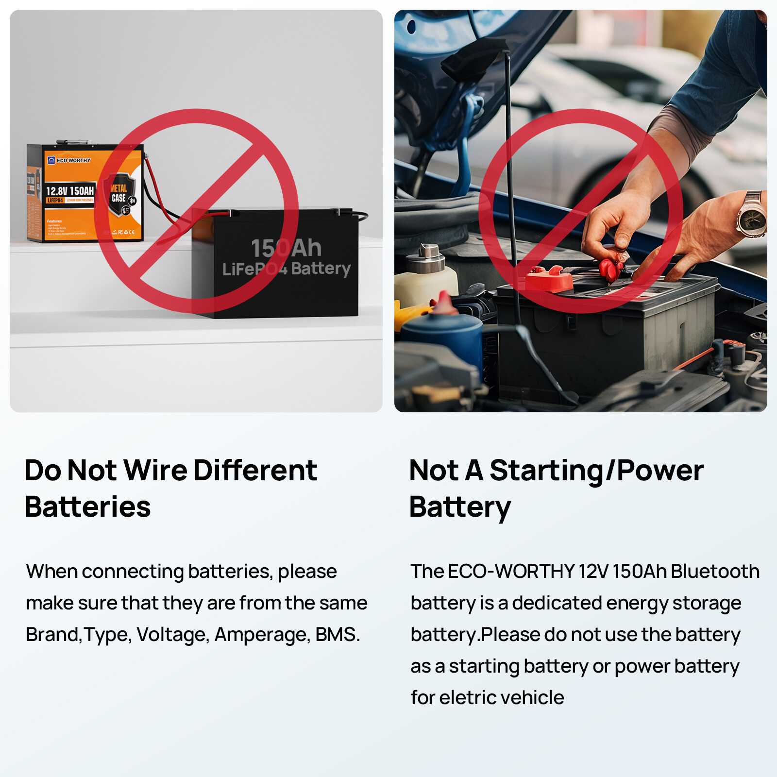 ECO-WORTHY 12V 150Ah LiFePO4 Bluetooth Lithium Battery Metal casing for RV Boot