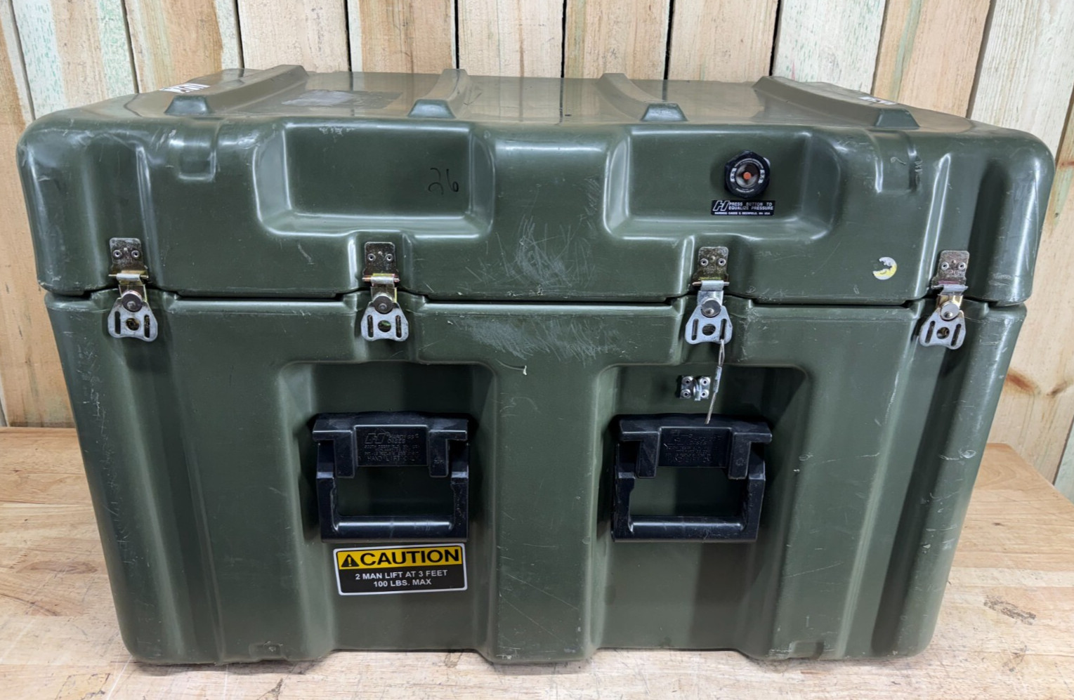 Pelican Hardigg Case 33x21x21.5" Green Waterproof Storage Footlocker