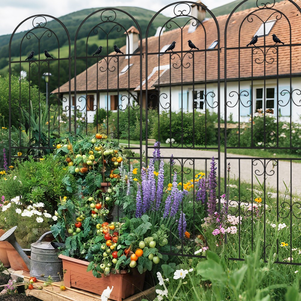 2PCS Rustproof Metal Garden Trellis 86.61" Tall for Rose/Outdoor Climbing Plants