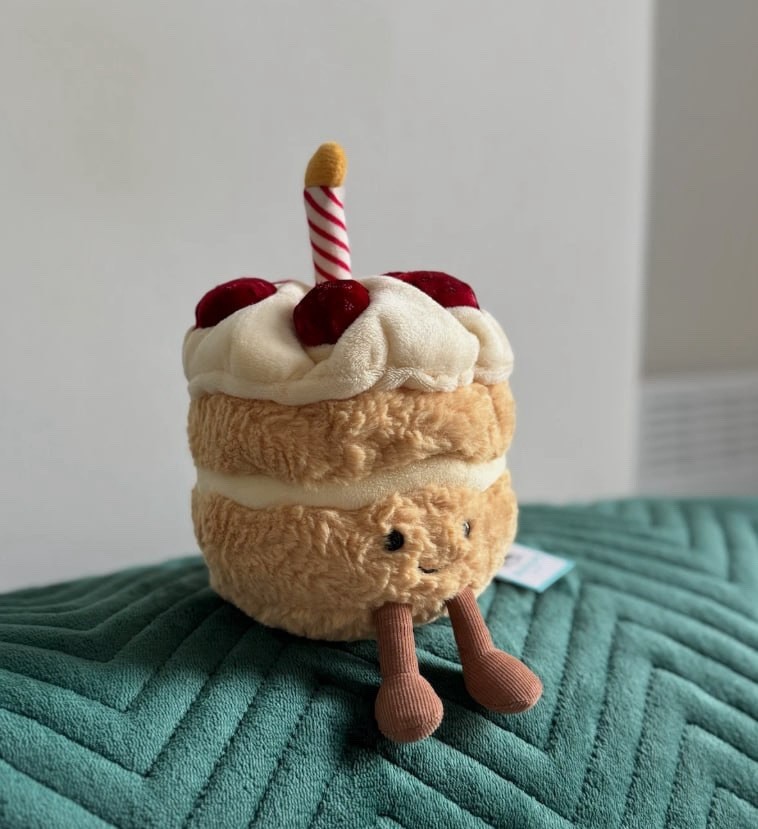 Jellycat Birthday Cake Plush Collectible Stuffed Toy Soft Plush w/ Dust Bag New