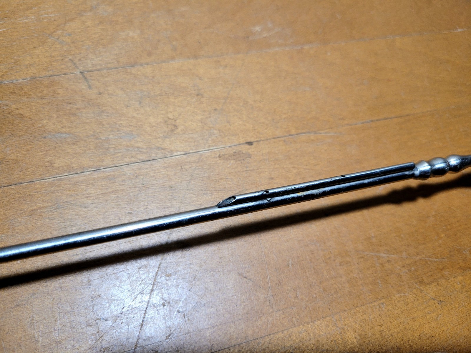 Antique 1830's Pewter Medical Embalming Syringe Medical Oddities Large Needle