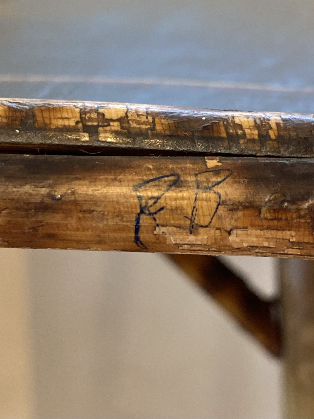 Antique 2 Tier Tiger Bamboo Side Table Victorian Aesthetic Painted Top **READ**