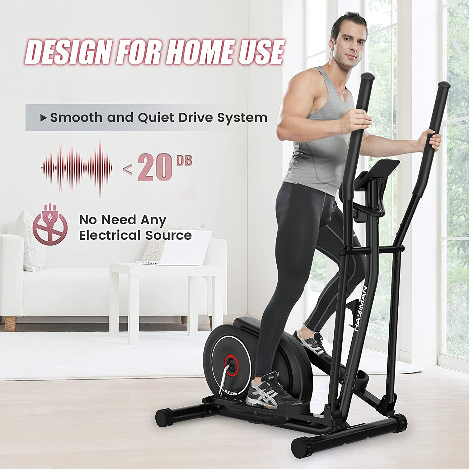 Home Elliptical Bike Cross Trainer Exercise Machine Fitness Workout Gym Cardio